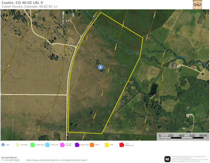 Custer, CO 40.02 LRL Tract 9 Topo