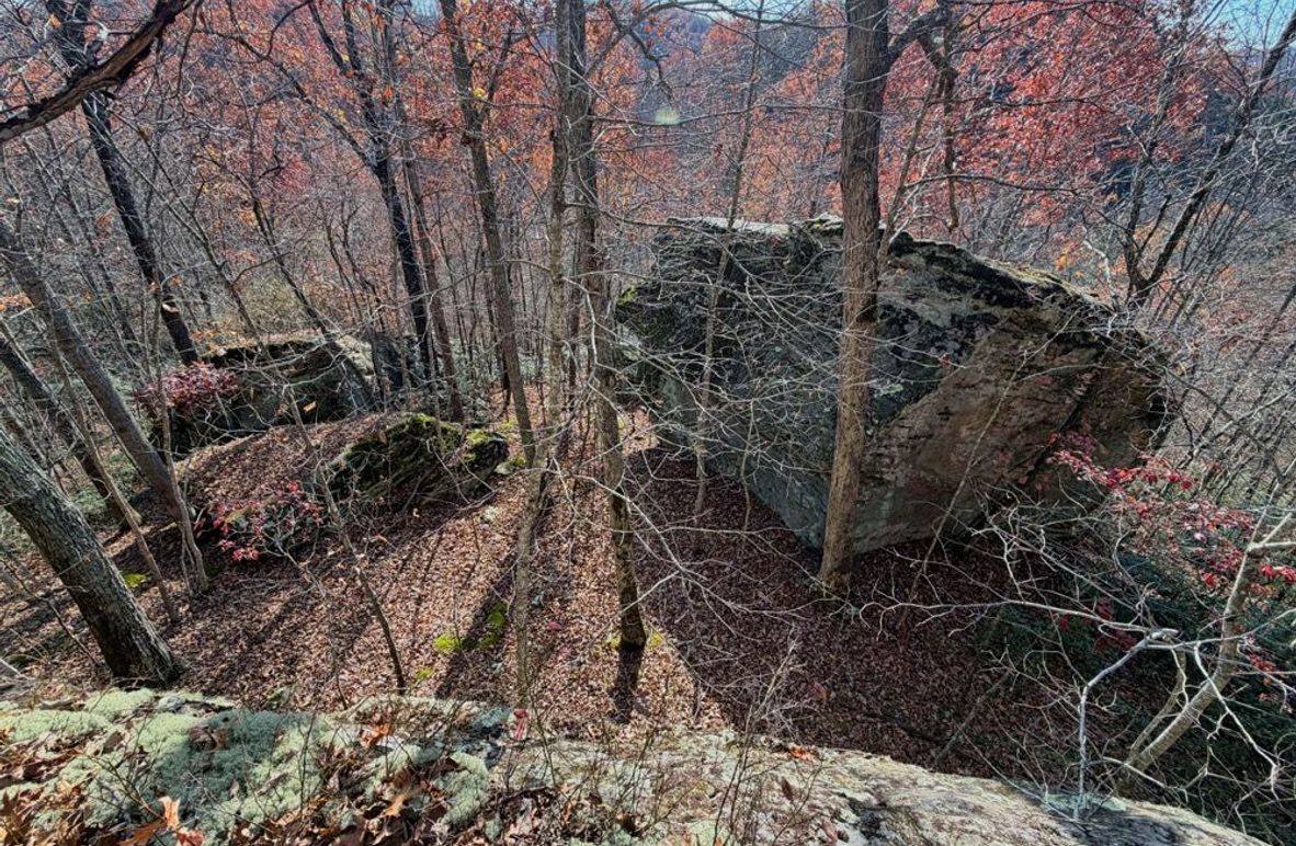 005 standing on top of one of the many rock outcroppings looking down towards the creek-2