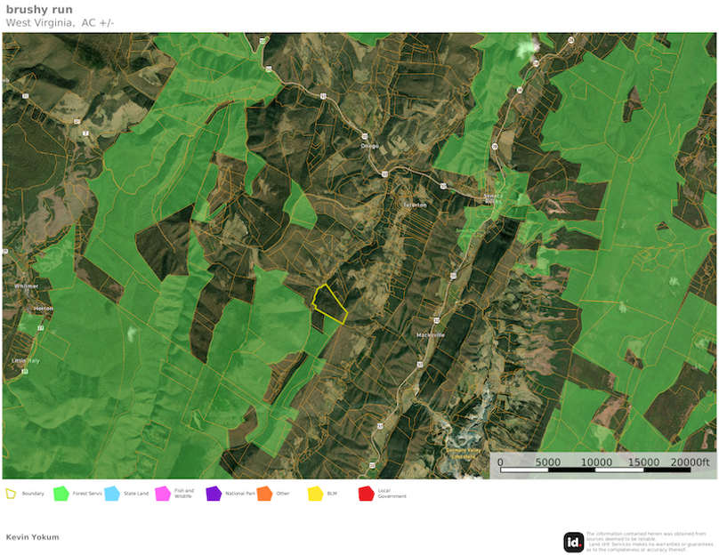 Pendleton Co WV 129.75 Auvil map 5 National Forest lands
