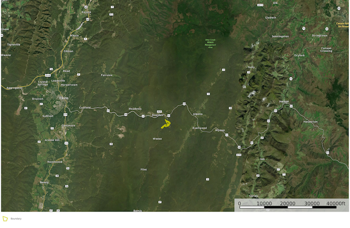 Rand Co WV 69 Bazzle map 3 overview location