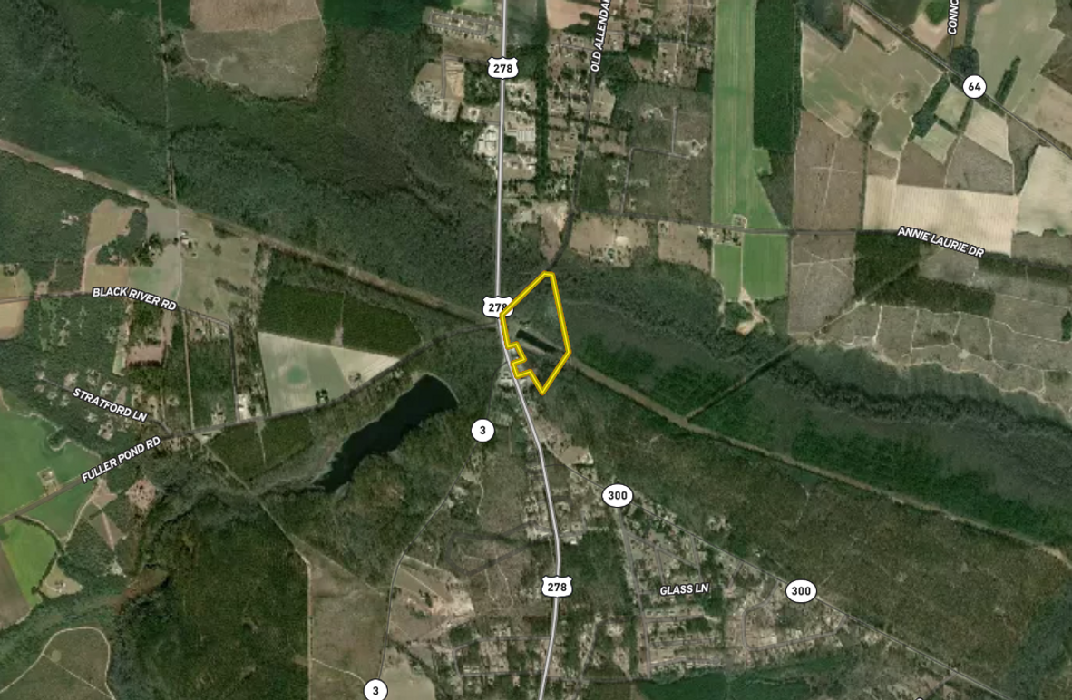 Barnwell Co, SC 29.27 Wide Aerial in Yellow