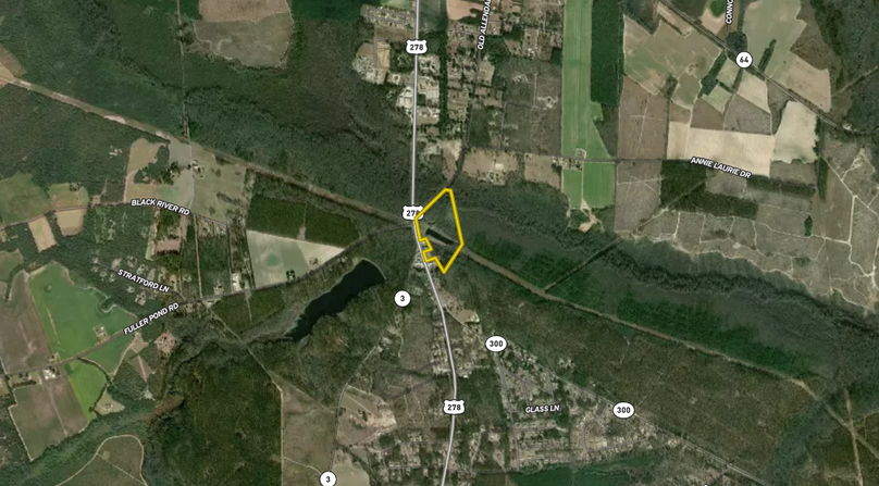 Barnwell Co, SC 29.27 Wide Aerial in Yellow