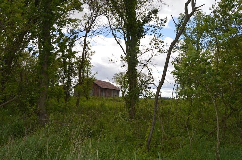 View of barn from grassy area