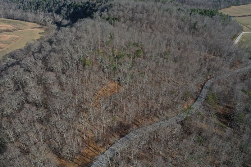 019 aerial drone view from the northwestern boundary looking down on the property