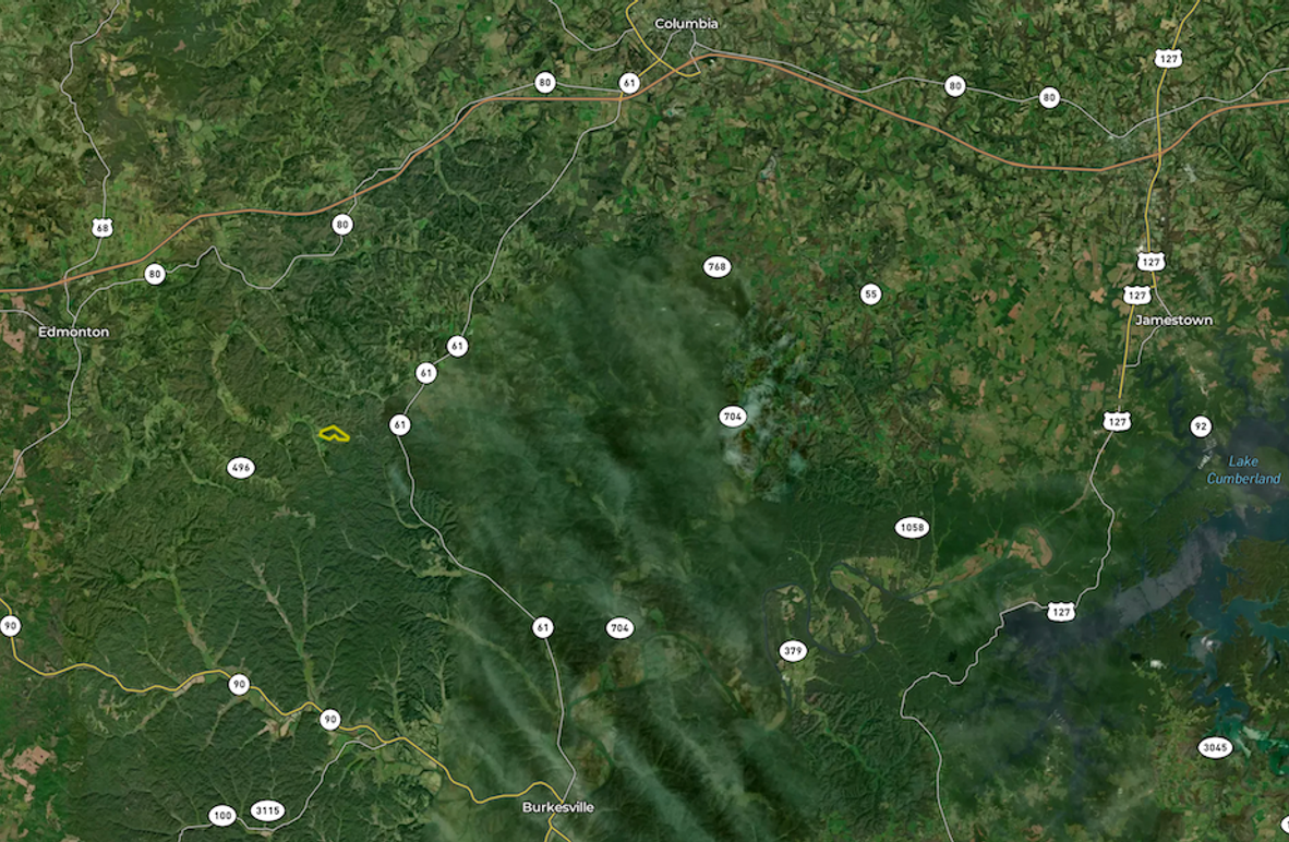 Map Zoomed Out - Cumberland Co Ky 80.34 Butterpoint FFT