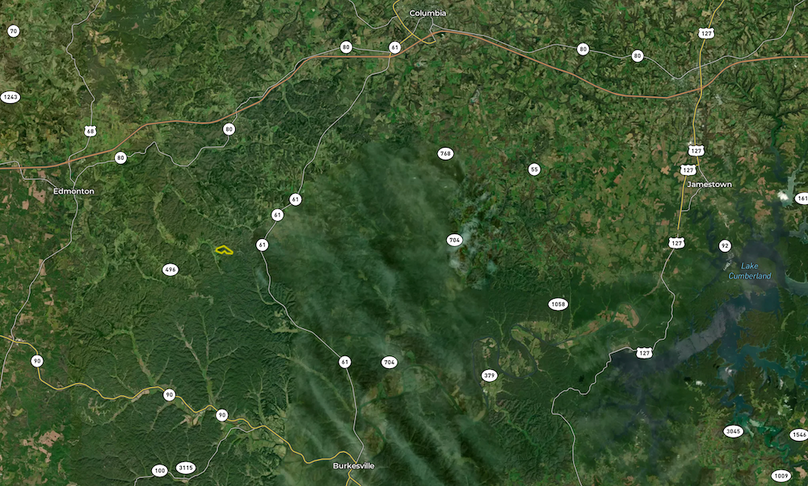 Map Zoomed Out - Cumberland Co Ky 80.34 Butterpoint FFT