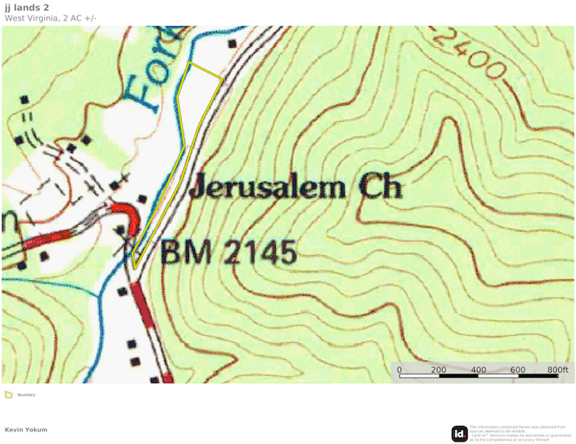 Rand Co WV 2 JJ Lands map 2 topo