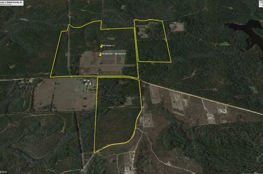 Aerial #5 Approx. 322 Acres Mobile County, AL
