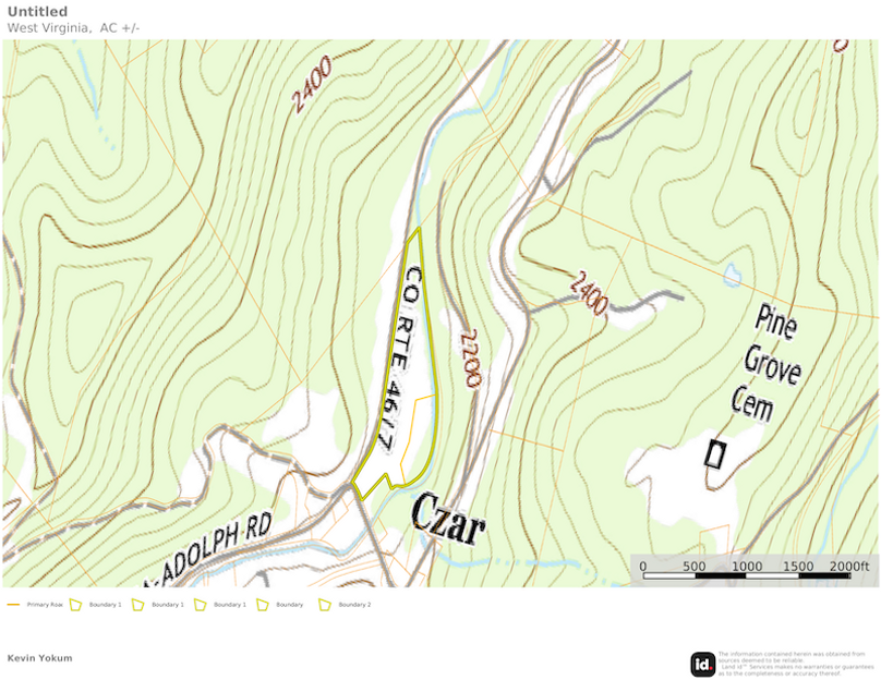 Randolph Co WV 9 land and barn dark horse map 2 topo