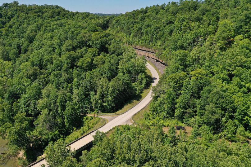 026 low elevation drone shot at the northeast section of the property looking south along KY 2016