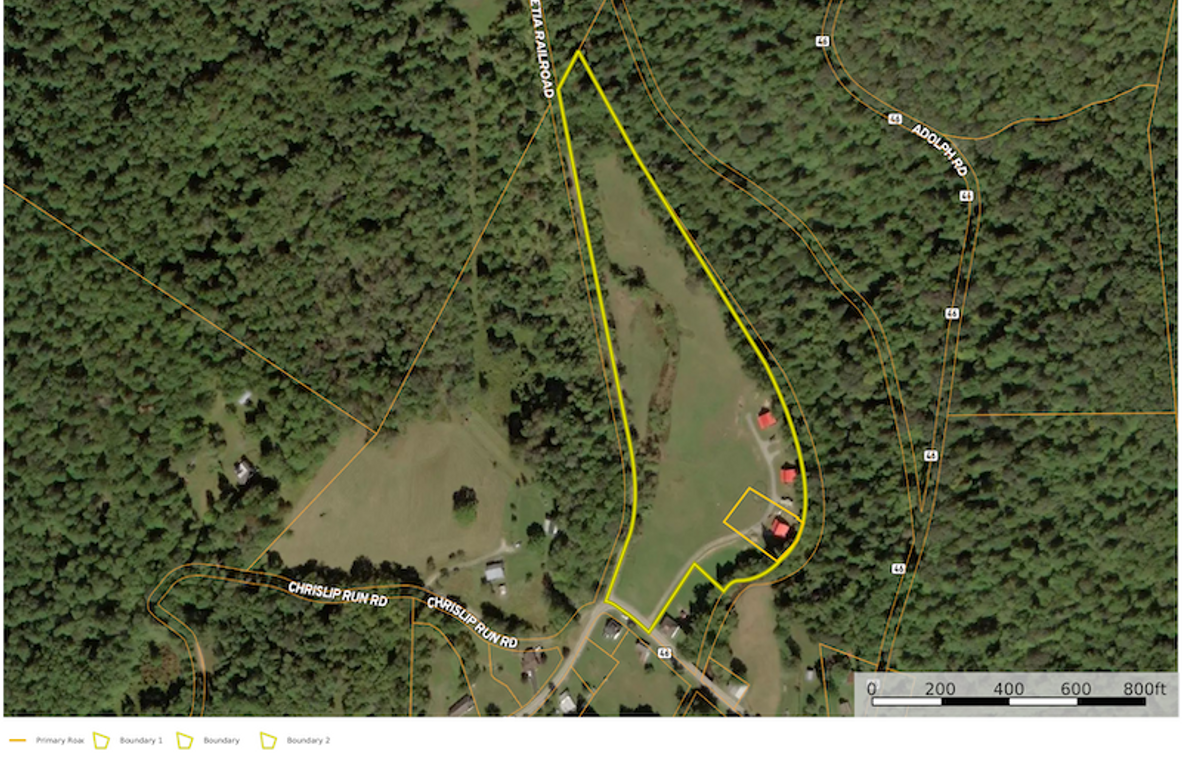 Randolph Co WV dark horse cabin 1 map 1 site