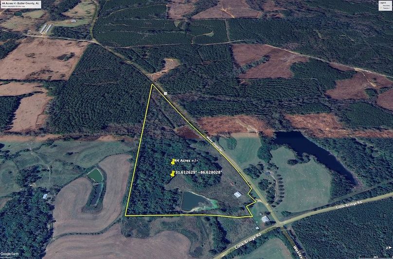 Aerial #5 Approx. 44 Acres Butler County, AL