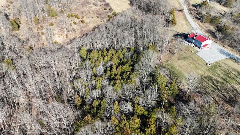 013 aerial drone shot along the east boundary and hillside