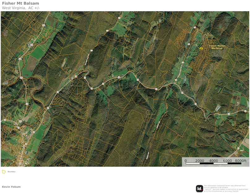 Pend Co WV Fisher Mt Balsam map 2 overview