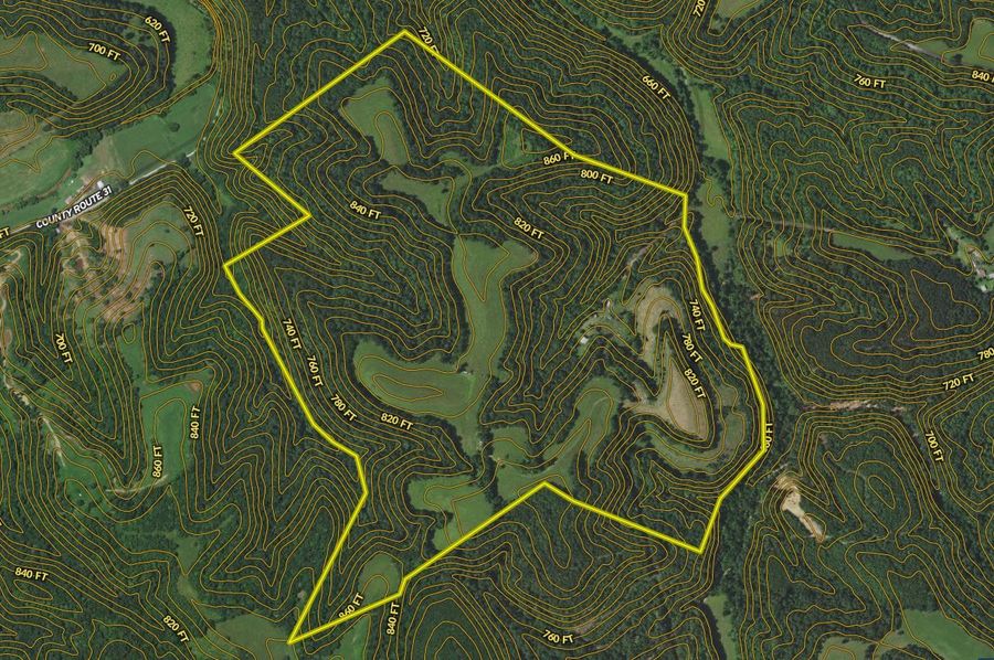 Boggess 210 - Mason County - Aerial topo