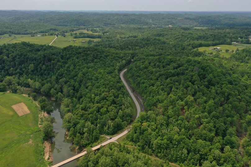 013 aerial drone shot of the east boundary looking south along KY 2016