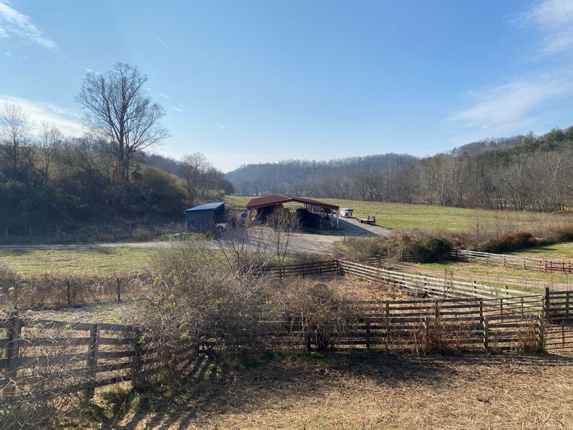 055 view from the barn of the 60x100 steel shed and the 16x120 shed copy