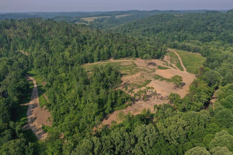 003 aerial drone shot from the northeast corner of the property looking to the southwest after the newly performed grade work