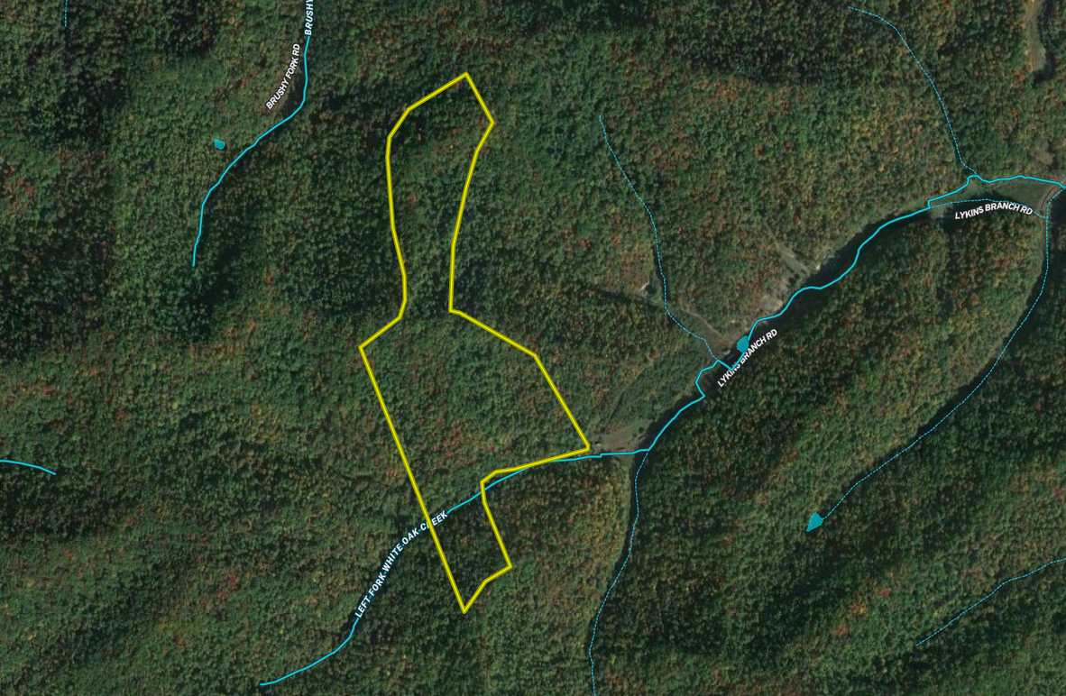 020 Magoffin 46 Land ID map zoomed in with water features and roads