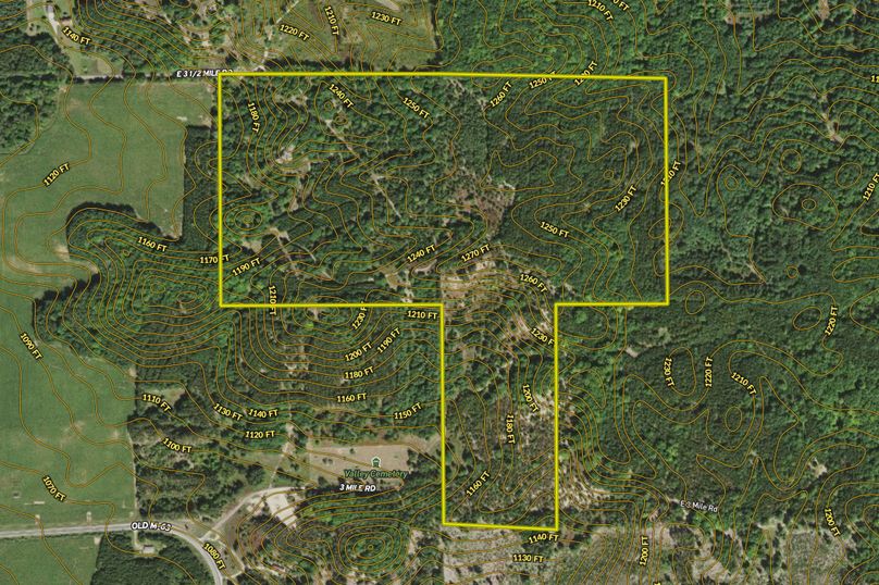 Contour Lines Lake 100