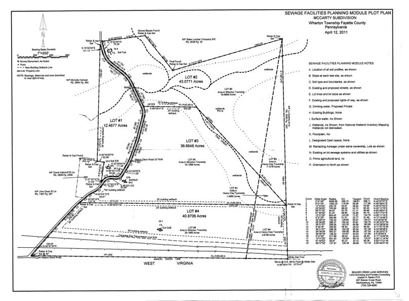 McCarty subdivision sewage plot plan