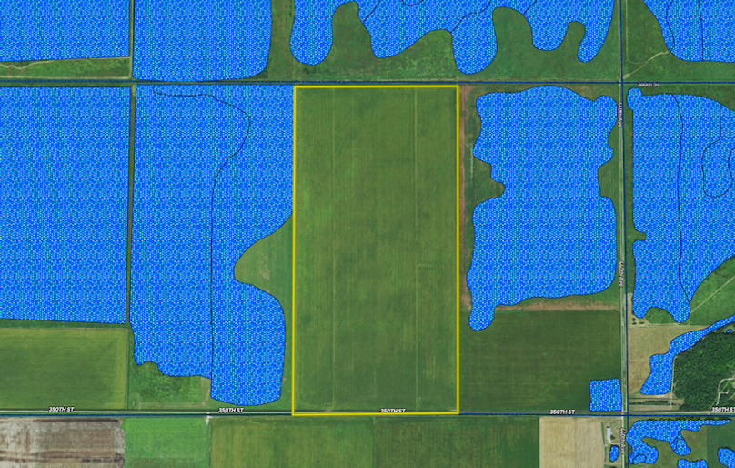 Roseau Co 320 Wetlands Map