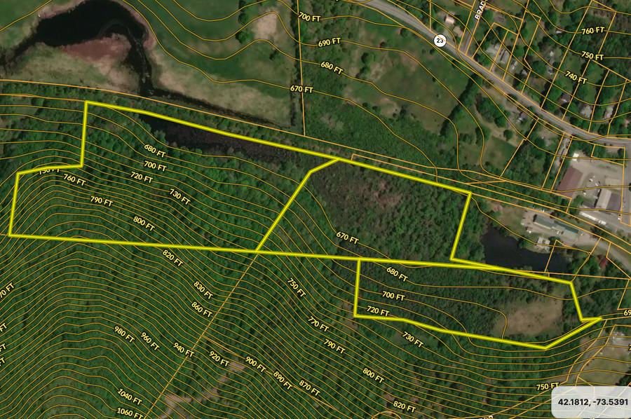 Columbia Co 40.25+_- acres Dean Contour map