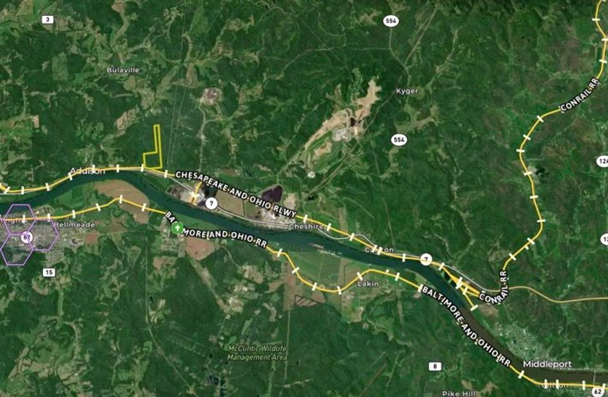 Aerial w train tracks