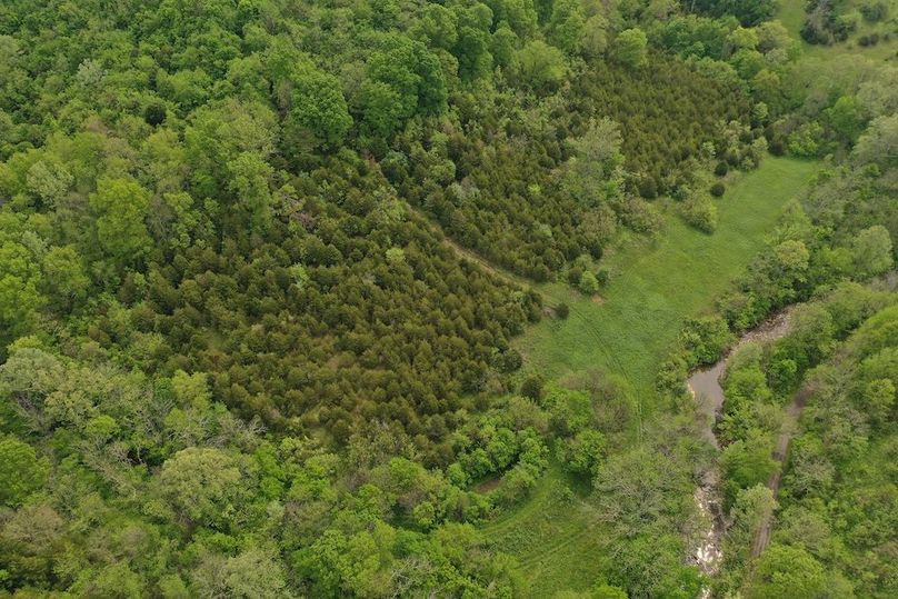 008 aerial drone shot from the south boundary looking along Sugar Creek