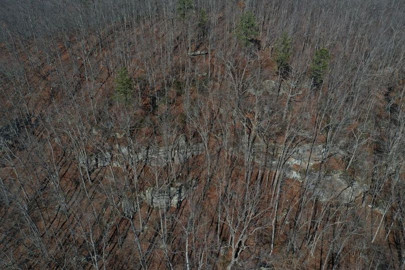 017 low elevation aerial drone shot of rock formations in the northeastern area of the property