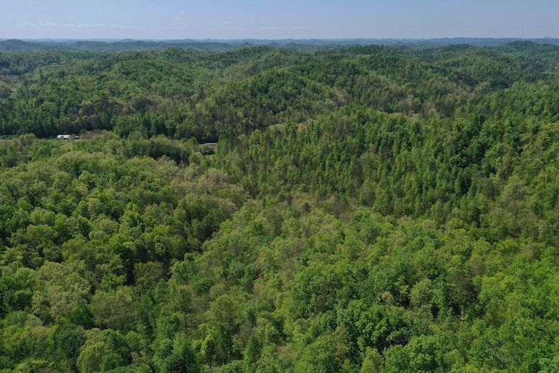 010 aerial drone shot from the north edge of the property looking south down the valley