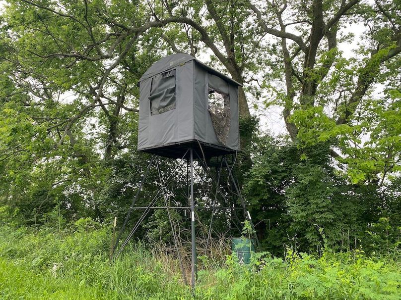 020 the hunting blind that looks over the fruit tree orchard and food plot area in the west tract copy